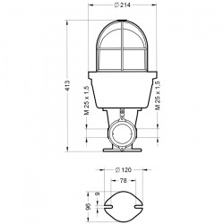 Ex070SLRSBLU1224DA LED light signaler