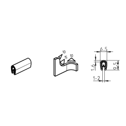 Seguridad de los bordes autoblocantes, PVC 70 ± 5 Shore y Białoszary 1010-04-01