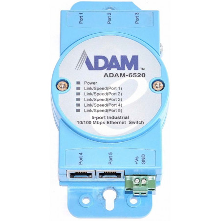 ADAM-6520, interruptor industrial de 5 puertos 10/100 MB / s