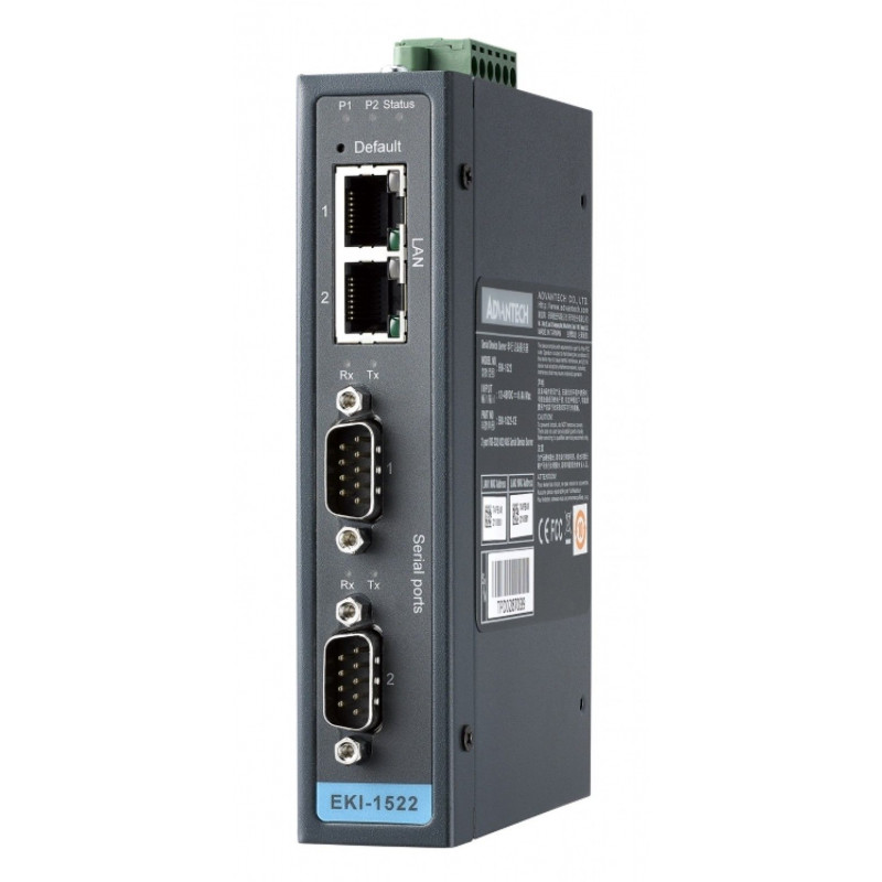 EKI-1522, 2-port Serial RS-232/422/485 devices server