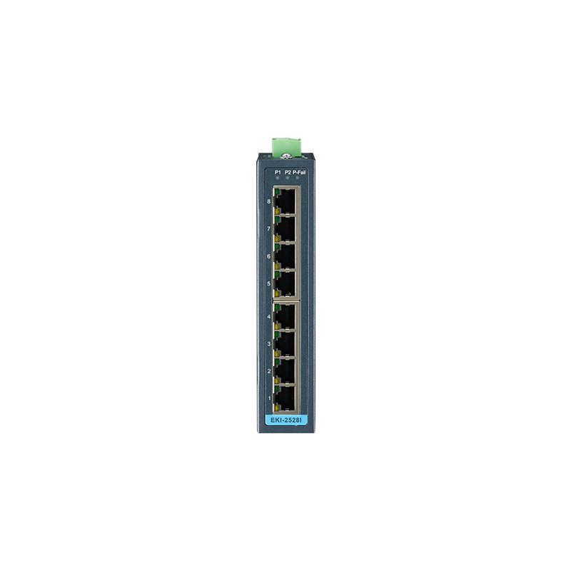 EKI-2528-BE, 8-портовый unmaneded Ind. Ethernet Switch, широкая температура.