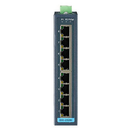 EKI-2528I-BE, 8-port Unmanaged Ind. Ethernetový přepínač, široká teplota.