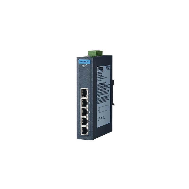 EKI-2725I-CE, Ethernet, 5-port Ind. Neodítaný přepínač GBE w / t