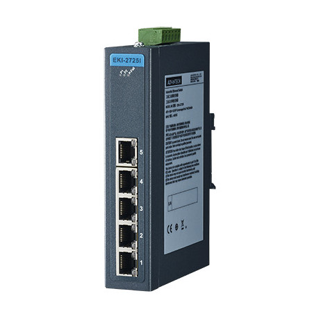 EKI-2725i-CE, Ethernet, 5-Port Ind. Nebuvimo GBE W / t jungiklis