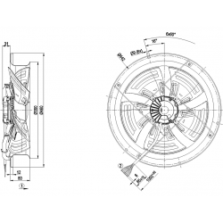 Ventilador axial W3G350-CT81-P1