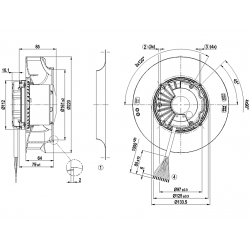 R3G220-RY90-P1 radialinis ventiliatorius