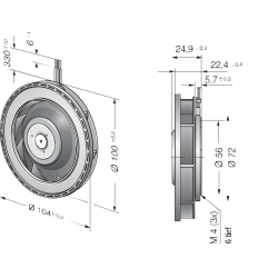 Ref 100-11 / 14 radialinis ventiliatorius