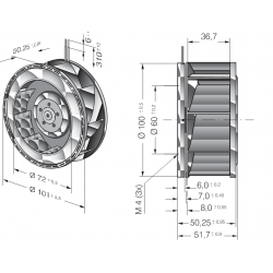 RER 101-36 / 12 NHH Fan radial