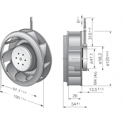 RER 120-26 / 14/2 TDMP Radial fan