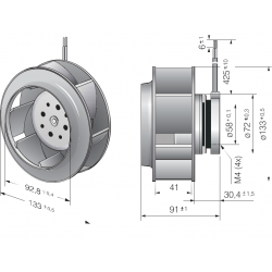 RER 133-41 / 14/2 TDMP Ventilador radial