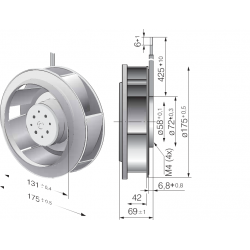 RER 175-42 / 14/2 TDMP Radial fan