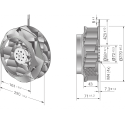 RER 220-43 / 14/2 TDMO FAN radiales