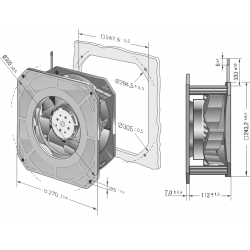 RG 225-55 / 14 / 2TDMLO radiální ventilátor