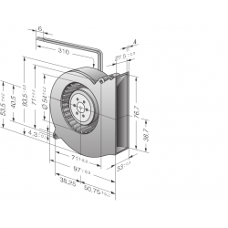 Radiální ventilátor RL 65-21 / 12h