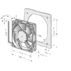 8452 / 2GHP kompaktiškas ašinis ventiliatorius