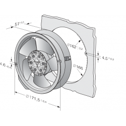 6008 es kompaktní axiální ventilátor