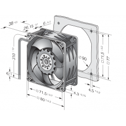 8212 JH3 kompaktní axiální ventilátor