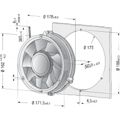 DV 6318 / 2TDH4P Compact diagonal fan