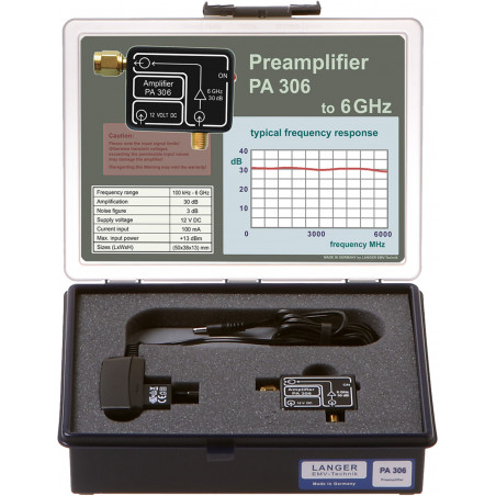 Zestaw PA 306 SMA Przedwzmacniacz 100 kHz do 6 GHz