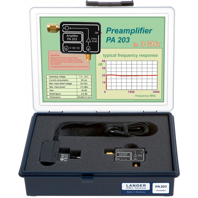 SMA PA 203 Sta 203 100 kHz išankstinis stiprintuvas iki 3 GHz