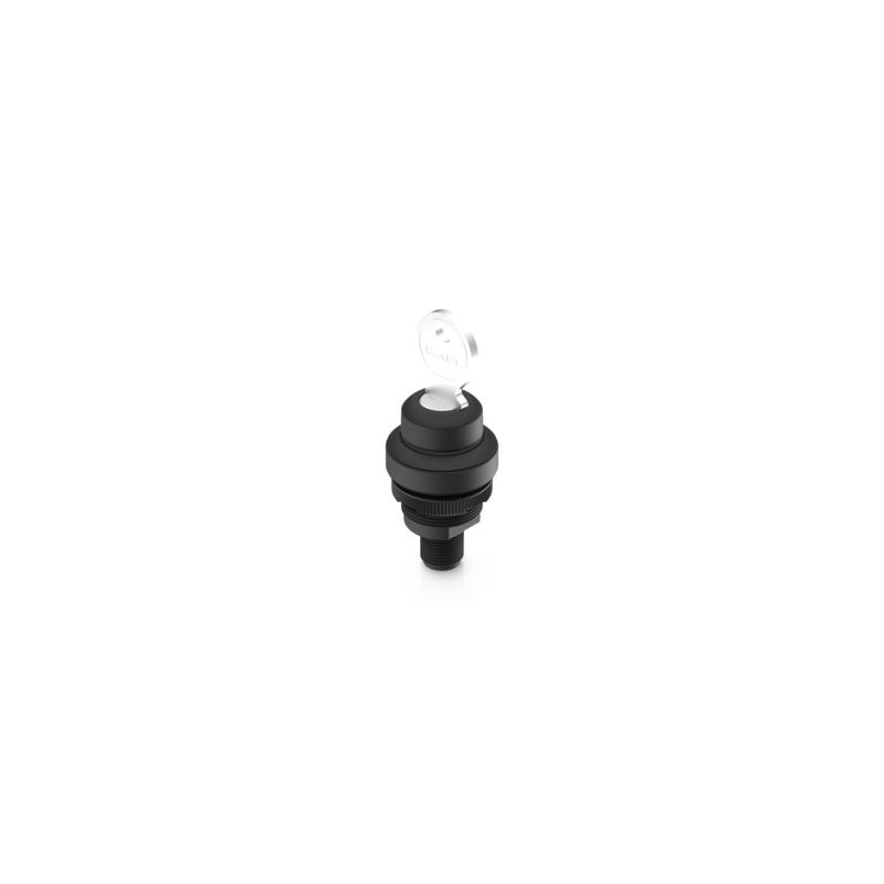 Ramo 22 K, interruptor de llave, redondo, 2 no, m12 4 pines con codificación A, negro, 1 x 40 °