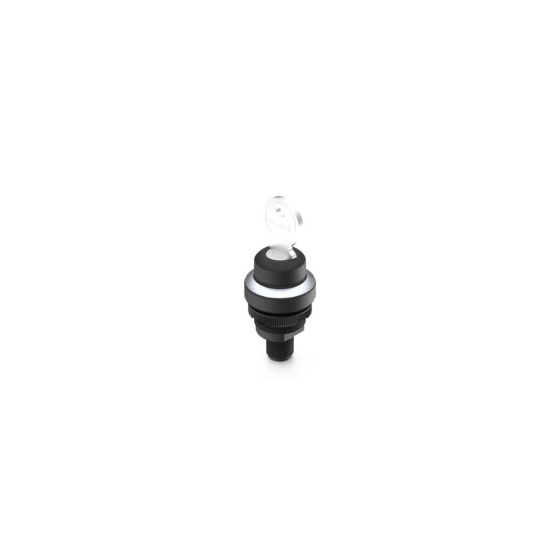 Ramo 22 K, interruptor de llave, redondo, 2 no, m12 4 pines A codificado, negro, 1 x 90 °