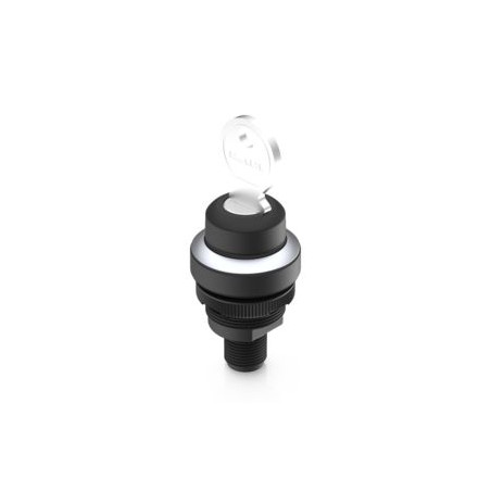 Ramo 22 K, key switch, round, 2 no, M12 4-PIN A-CODED, black, 1 x 90 °, permanent