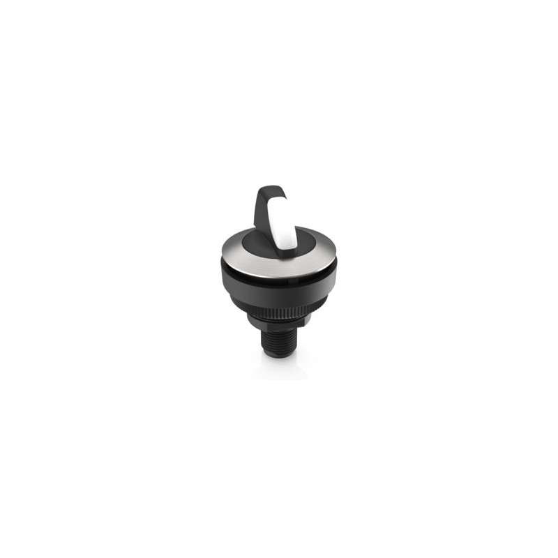 Ramo 30 s, interruptor selector, redondo, 2 no, m12 de 8 pines A, anillo de plata, 1 x 90 ° L