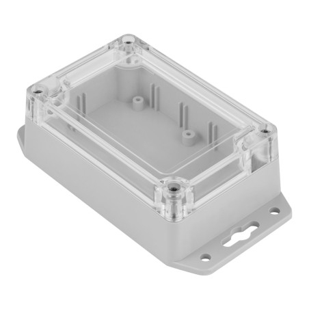 Z128UJpH TM ABS-PC HERMETIC HOUSING Z128 LIGHT BOTTOM WITH EARS - CLEAR TOP WITH GASKET AND ABS-PC