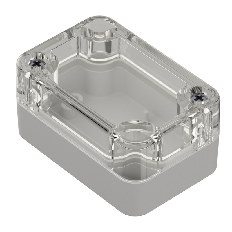 ZP60.40.30JpH TM ABS-PC HERMETIC HOUSING ZP60.40.30 LIGHT BOTTOM - CLEAR TOP WITH GASKET AND ABS-PC