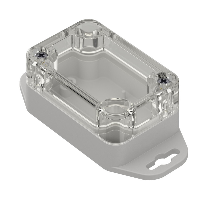 ZP60.40.30UJp TM PC PLASTIC HOUSING ZP60.40.30 LIGHT BOTTOM WITH EARS - CLEAR TOP WITH BRASS