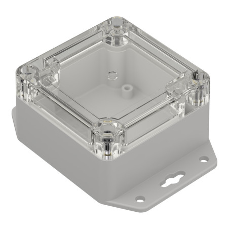 ZP75.75.45UJp TM PC PLASTIC HOUSING ZP75.75.45 LIGHT BOTTOM WITH EARS - CLEAR TOP WITH BRASS