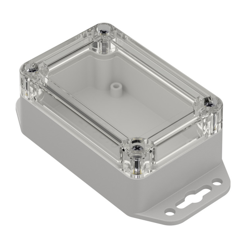 ZP90.60.40UJp TM PC PLASTIC HOUSING ZP90.60.40 LIGHT BOTTOM WITH EARS - CLEAR TOP WITH BRASS