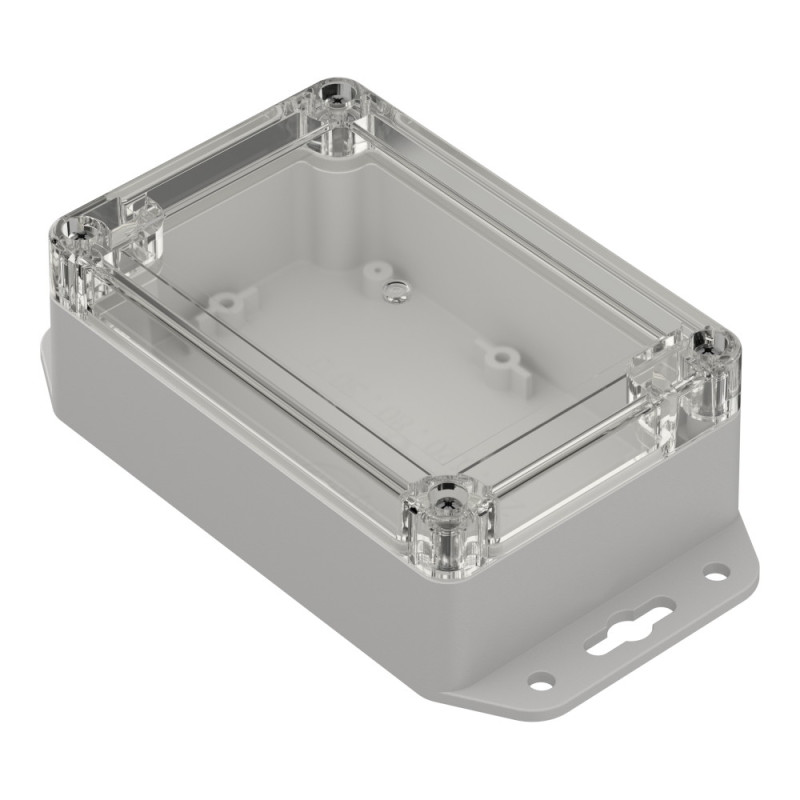 ZP120.80.45UJp TM ABS-PC PLASTIC HOUSING ZP120.80.45 LIGHT BOTTOM WITH EARS - CLEAR TOP WITH ABS-PC