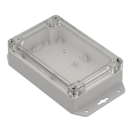 ZP150.100.45UJp TM ABS-PC PLASTIC HOUSING ZP150.100.45 LIGHT BOTTOM WITH EARS - CLEAR TOP WITH