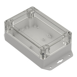 ZP150.100.60UJp TM ABS-PC PLASTIC HOUSING ZP150.100.60 LIGHT BOTTOM WITH EARS - CLEAR TOP WITH