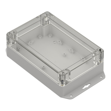 ZP180.120.60UJp TM ABS-PC PLASTIC HOUSING ZP180.120.60 LIGHT BOTTOM WITH EARS - CLEAR TOP WITH