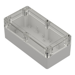 ZP200.100.75Jp TM BOÎTIER EN PLASTIQUE ABS-PC ZP200.100.75 FOND LÉGER - DESSUS TRANSPARENT AVEC