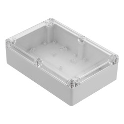 ZP210.140.60Jp TM BOÎTIER EN PLASTIQUE ABS-PC ZP210.140.60 FOND LÉGER - DESSUS TRANSPARENT AVEC