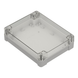 ZP240.190.60Jp TM BOÎTIER EN PLASTIQUE ABS-PC ZP240.190.60 FOND LÉGER - DESSUS TRANSPARENT AVEC