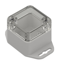 ZP45.45.40SUJp TM PC HERMETIC HOUSING ZP45.45.40 LIGHT BOTTOM WITH EARS - CLEAR TOP WITH POTS