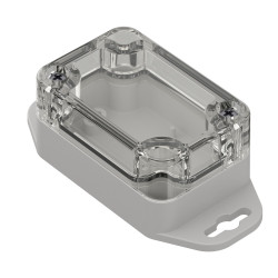 ZP60.40.30SUJp TM BOÎTIER HERMÉTIQUE PC ZP60.40.30 FOND LÉGER AVEC OREILLES - DESSUS TRANSPARENT