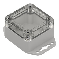 ZP60.60.40SUJp TM ABS-PC HERMETIC HOUSING ZP60.60.40 LIGHT BOTTOM WITH EARS - CLEAR TOP WITH CAST