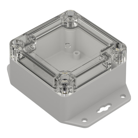 ZP75.75.45SUJp TM PC HERMETIC HOUSING ZP75.75.45 LIGHT BOTTOM WITH EARS - CLEAR TOP WITH POTS