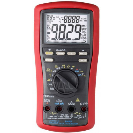 BM829S Multimeter TRMS (AC + DC), T1, T2, Dual LCD, USB