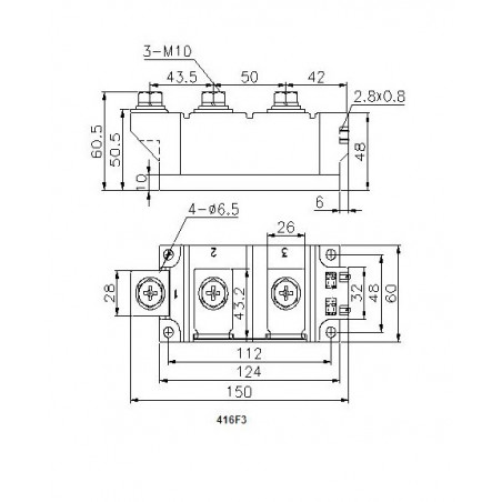 MFC570-18-416F3 Modul de tiristor / diodă