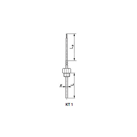 Capteur de température thermoélectrique ou résistif. Type: KT1