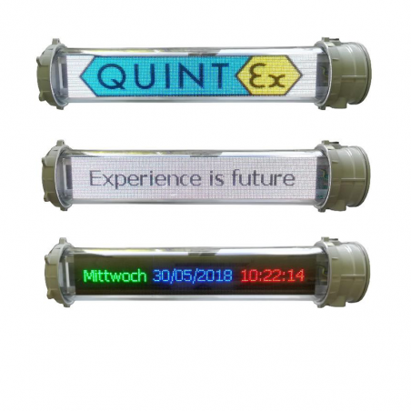 QX-Visuex - Affichage sous la forme d'un tube LED conçu pour fonctionner dans un espaces