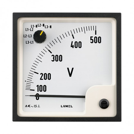 Electromagnetic voltmeter with switch