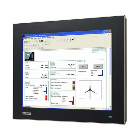 FPM-7151T - Industrieller, flacher Monitor 15 "XGA TFT LCD mit VGA- und DP-Eingang, IP66